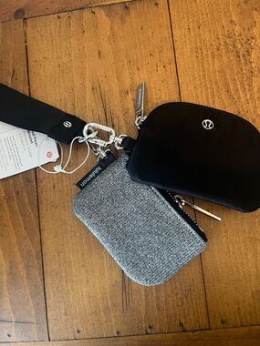 Lululemon Black and Sparkly Black Wristlet